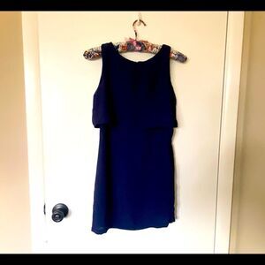 H&M Womens Navy Blue Layered Dress Size 2